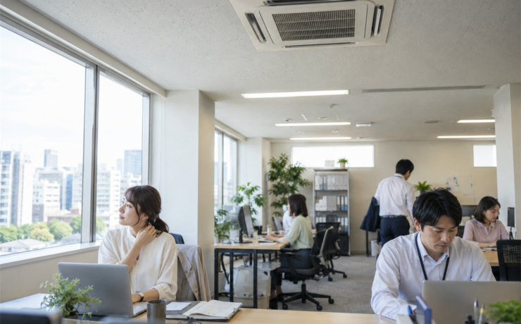 同じ室内で業務用エアコンの効き方に場所差がある日本のオフィス